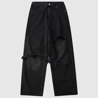 Casual cargobukse med frynsete detaljer