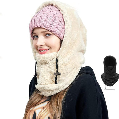 Skimaske med hette i sherpa
