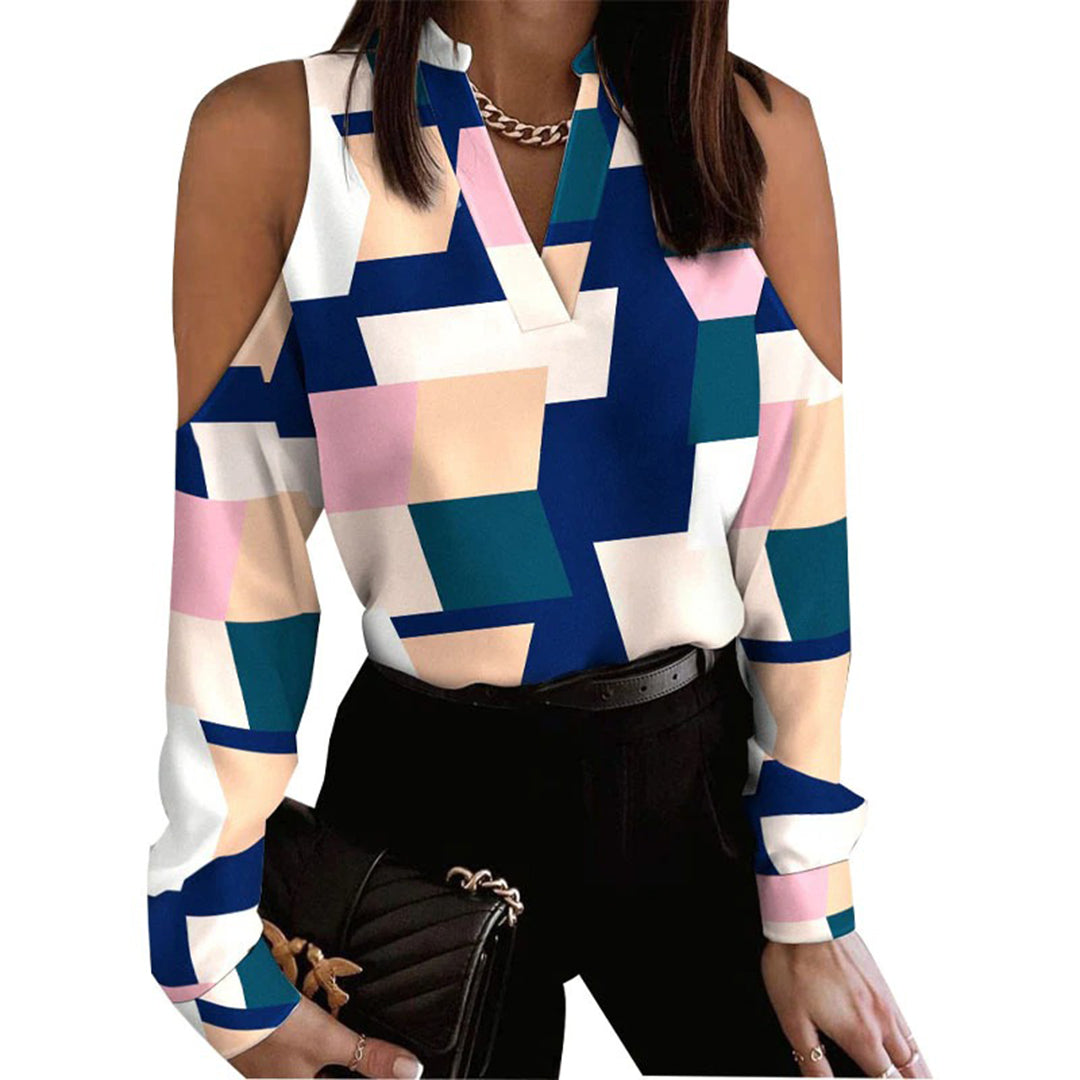Elegant bluse med V-hals