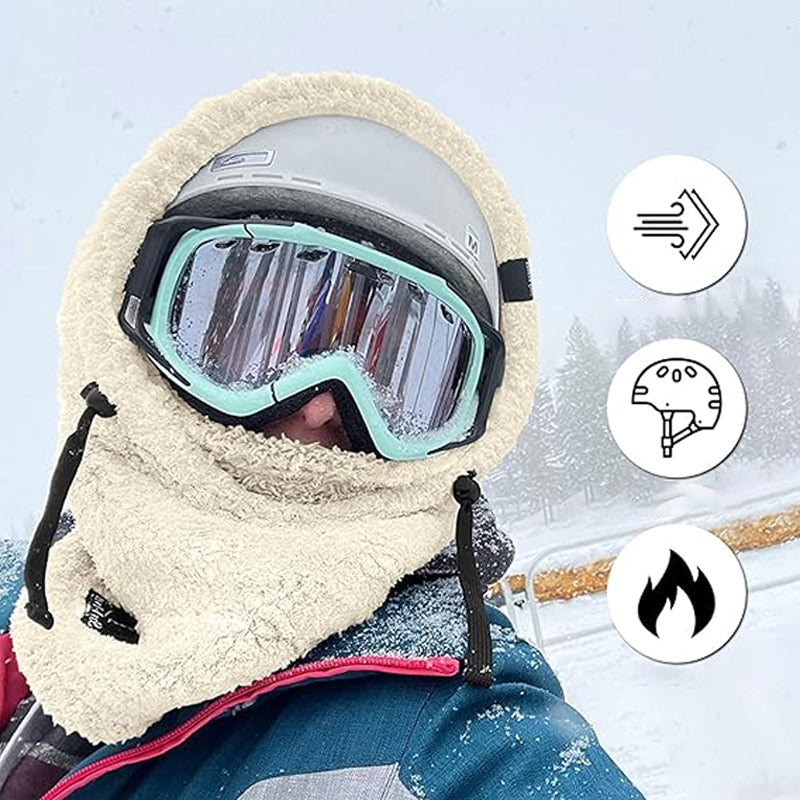 Skimaske med hette i sherpa