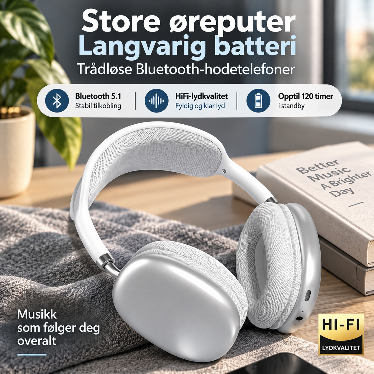 Trådløse hodetelefoner over-ear – bilde 2