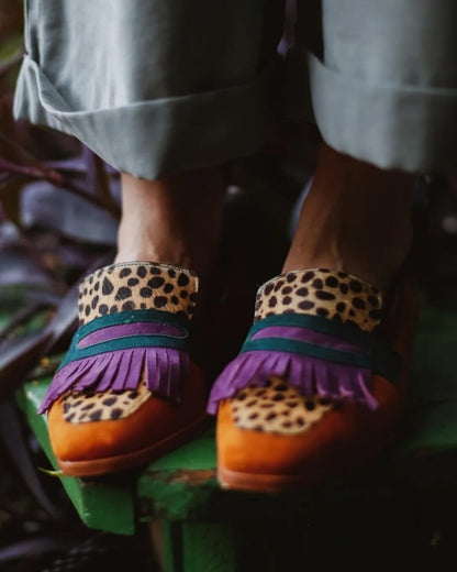 Klaerigo | Elegante loafers i skinn – Leopardmønster