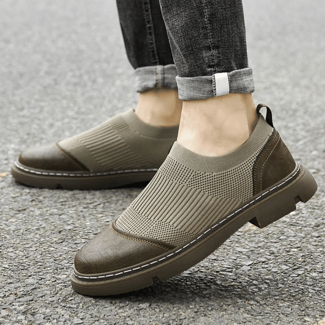 Komfortable slip-on-loafers med netting