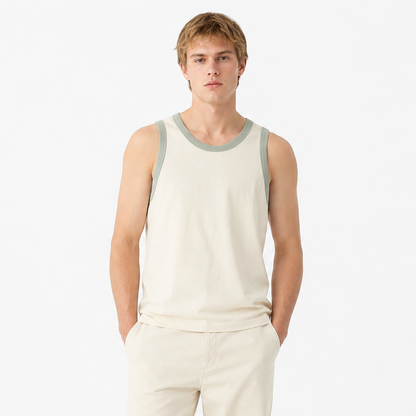 Oversized Tanktopp i 100 % Bomull til Herre – Ermeløs Retro Topp