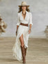 Klaerigo – Stilren kjole med utsvingt kant – Hvit