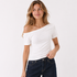 Off-Shoulder Topp til Dame – Slim Fit Koreansk Sommertopp – Svart