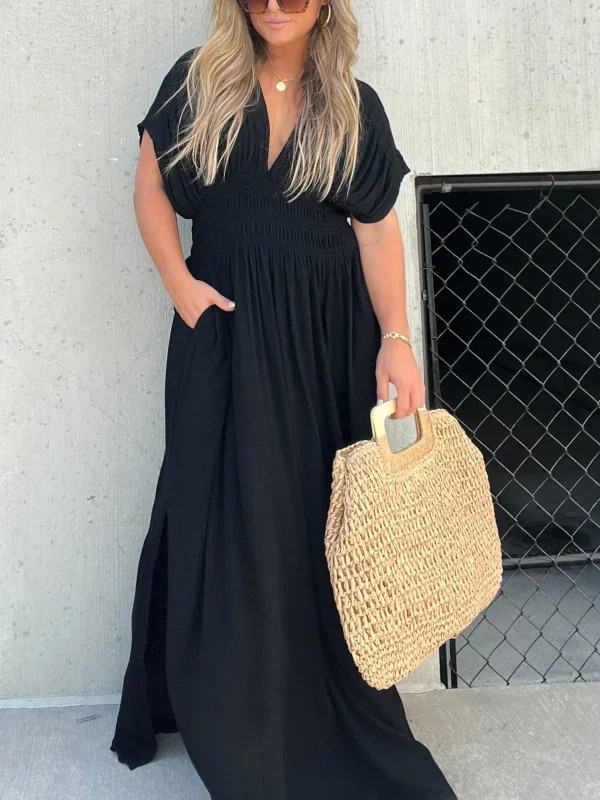V-hals Maxi-kjole