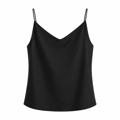 Sateng Camisole til Dame – Lang Topp med Smale Stropper
