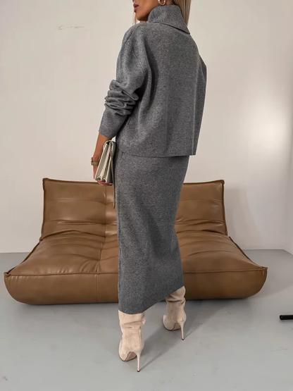 Odette™ Set midikjole med rullekrage