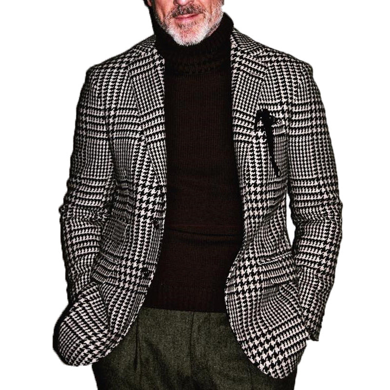 Enkelbrystet blazer for menn