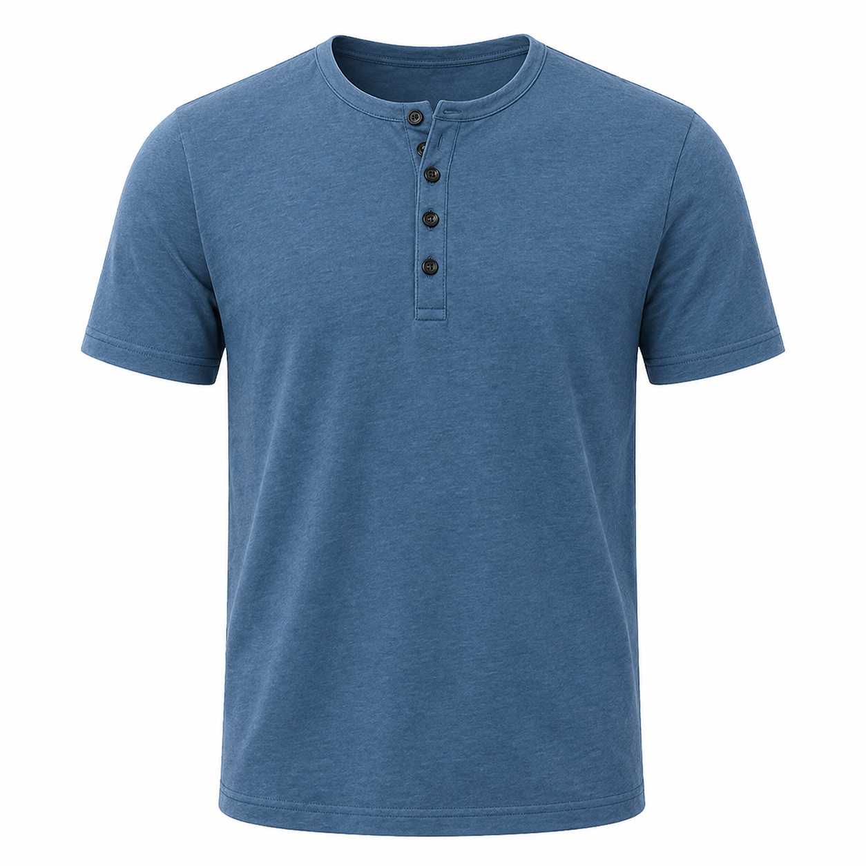 Henley T-skjorte til Herre – Slim Fit med Knappelukking