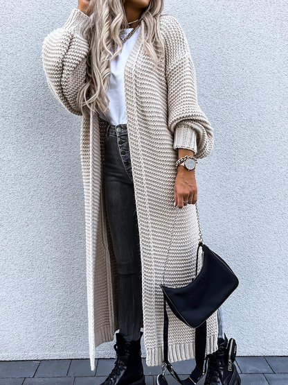 Strikket lang cardigan