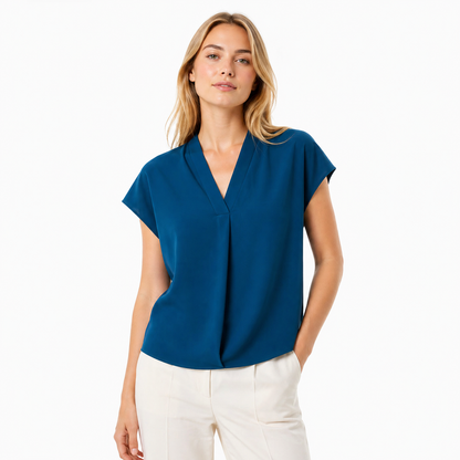 V-hals T-skjorte til Dame – Stretch &amp; Minimalistisk Design