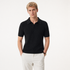 Strikket Polo T-skjorte til Herre – Hollow Design & Slim Fit – Svart
