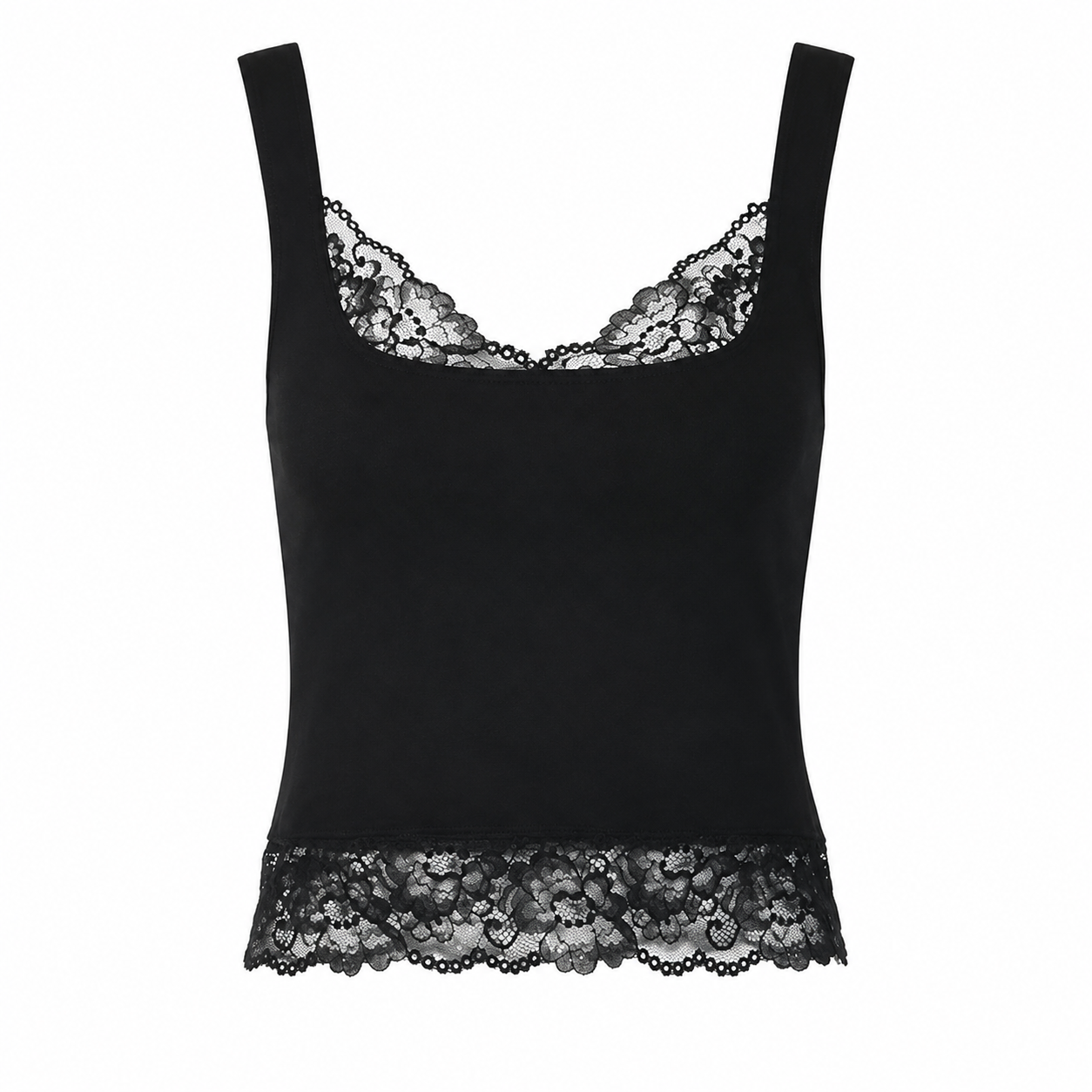 Svart Blonde Crop Top til Dame – Y2K Spaghetti Strap Tank Top