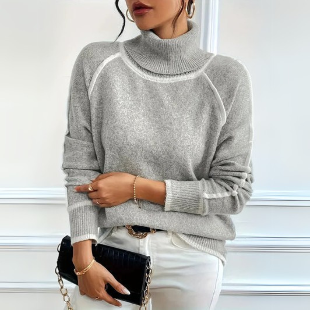 Lucienne | Elegant genser med høy krage – S