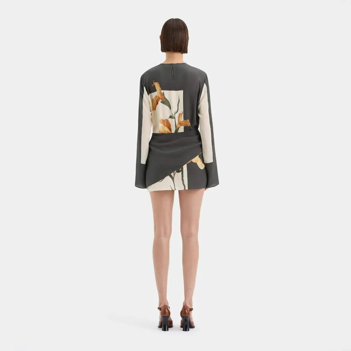 Constance Floral Twist Cocktail Mini Kjole