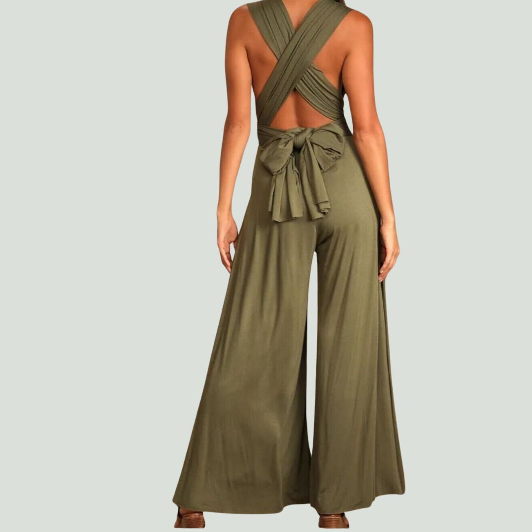 Elegant jumpsuit med korsrygg
