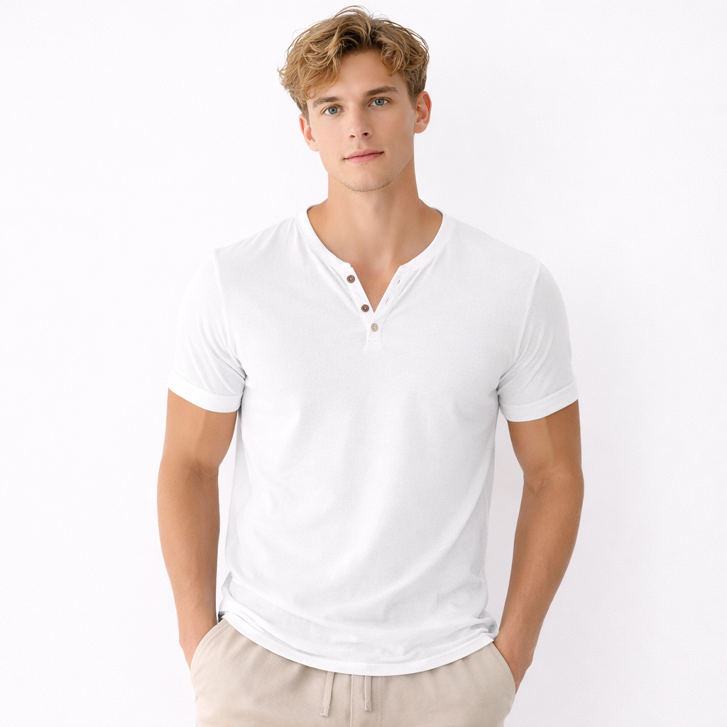 V-hals T-skjorte til Herre – Myk, Lett &amp; Perfekt for Sommer og Trening
