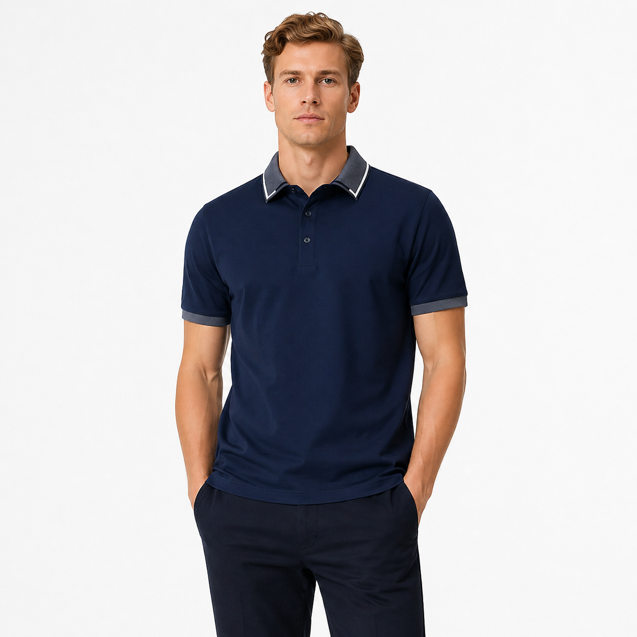 Polo T-skjorte til Herre – Slim Fit &amp; Lett Sommerkomfort