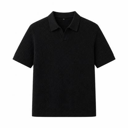 Strikket Polo T-skjorte til Herre – Hollow Design &amp; Slim Fit