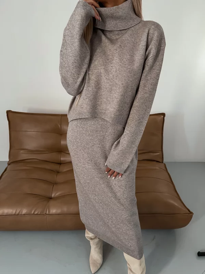 Odette™ Set midikjole med rullekrage
