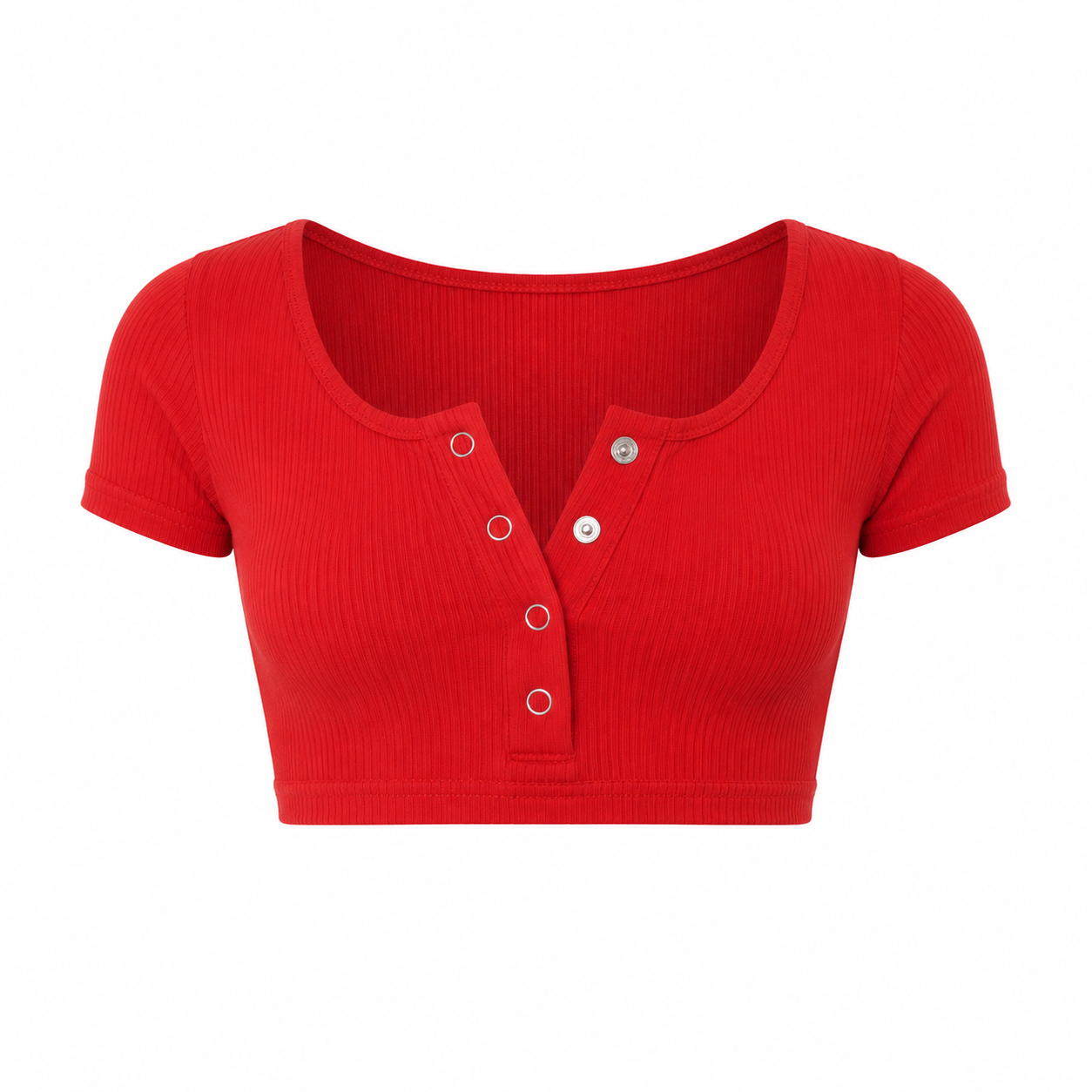 Kortermet Crop Top til Dame – Figurnær Basic Topp med Stretch