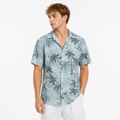 Hawaiiskjorte til Herre – Aloha Sommertopp med Palmetreprint