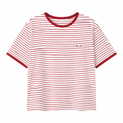 Stripete T-skjorte til Dame – Vintage Stil i Myk Bomull