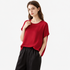 Plus Size Silketopp til Dame – Løs T-skjorte i Mulberry Silk Crepe De Chine – Hvit