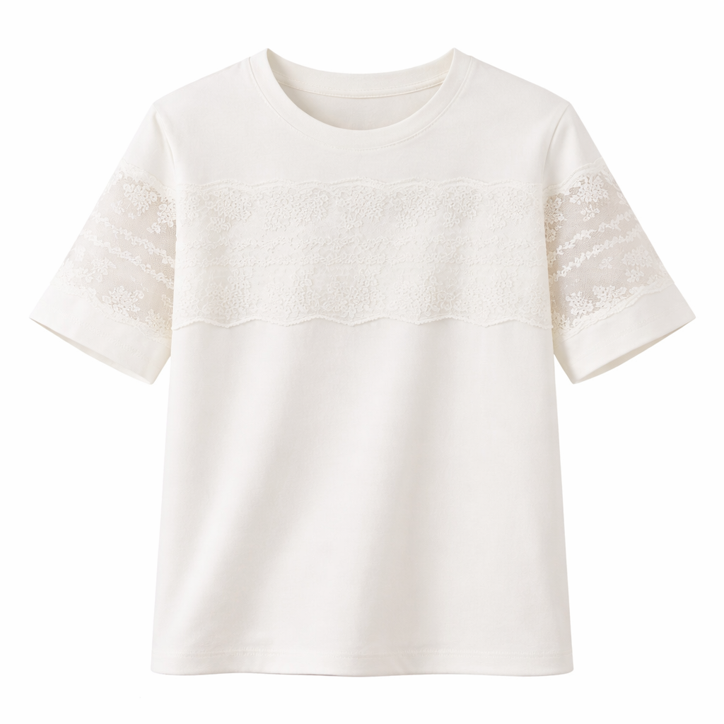 Strikket T-skjorte til Dame – Elegant Blonde Detalj &amp; Premium Sommerstil