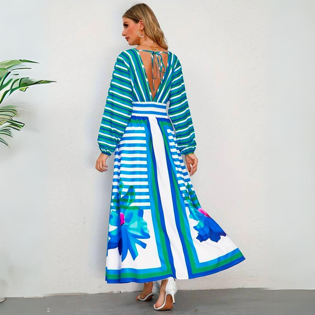 Elegant blomstret boho-kjole