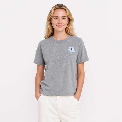 Bomulls T-skjorte til Dame – Løs Koreansk Casual Stil