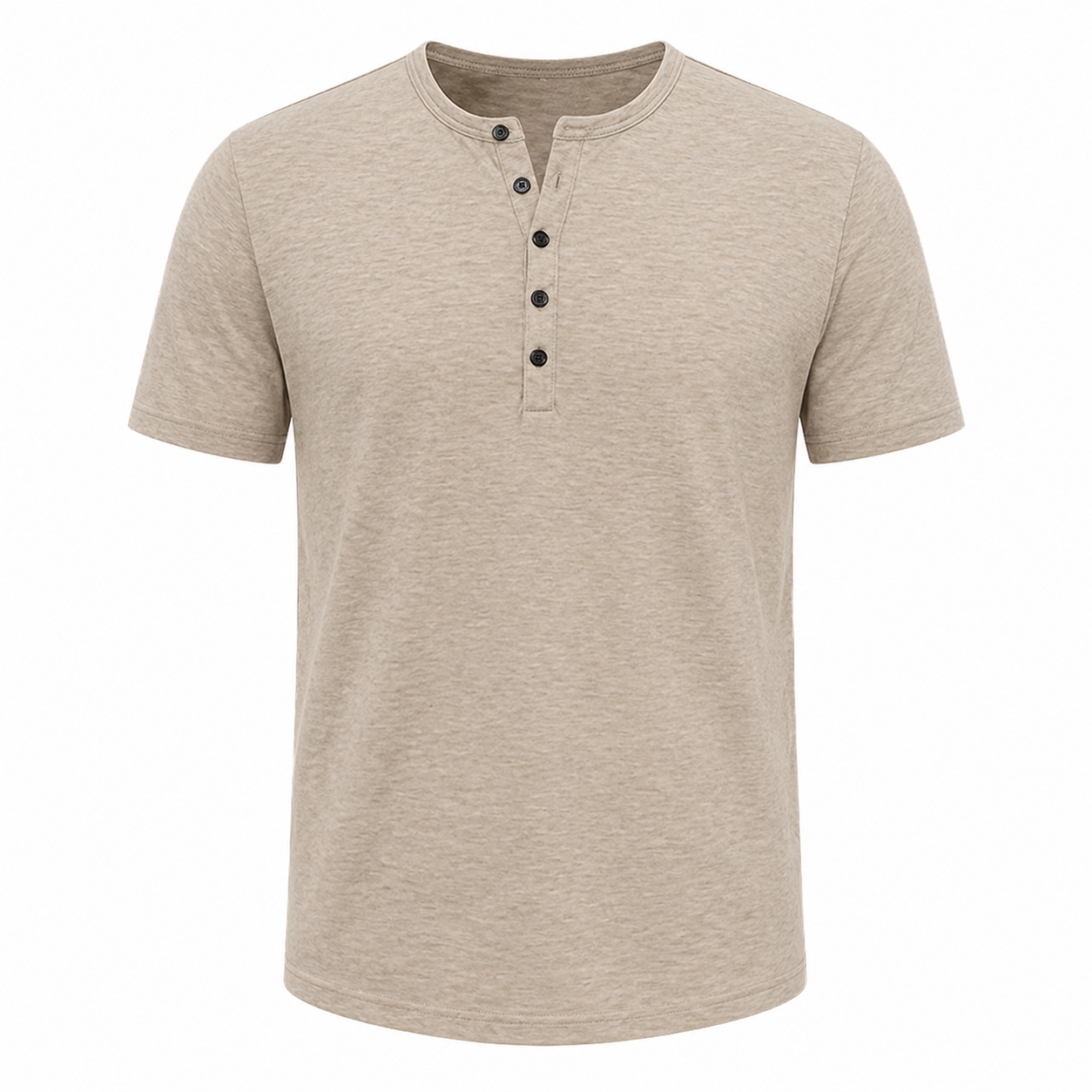 Henley T-skjorte til Herre – Slim Fit med Knappelukking