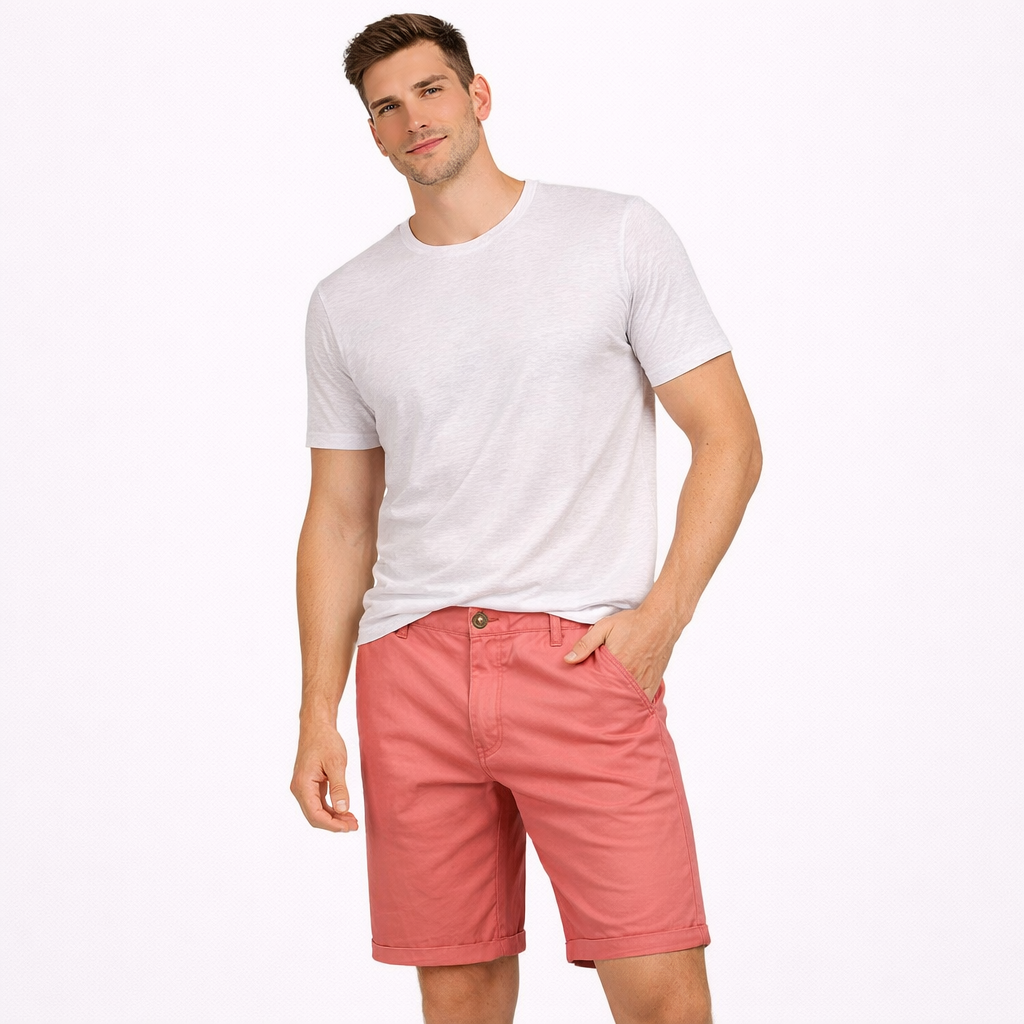 Herreshorts i 100% Bomull – Ensfargede, Komfortable og Stilrene til Sommer, Fritid og Casual Business