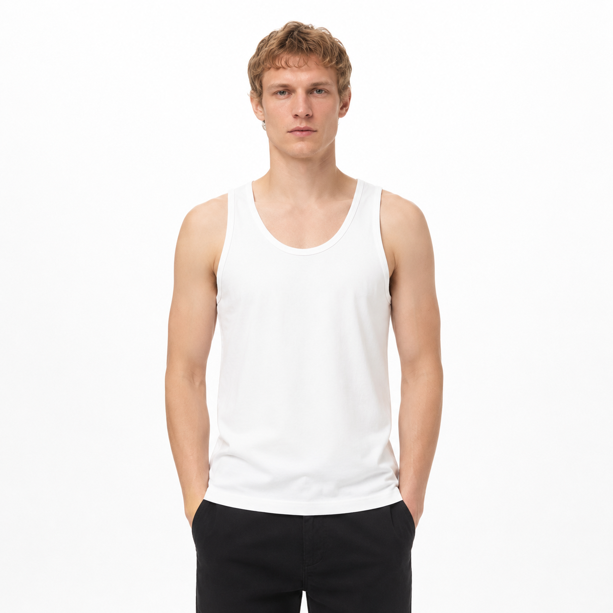 Vintage Tank Top til Herre – 280gsm Ermeløs T-skjorte for Sommer og Trening