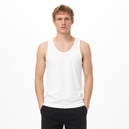 Vintage Tank Top til Herre – 280gsm Ermeløs T-skjorte for Sommer og Trening