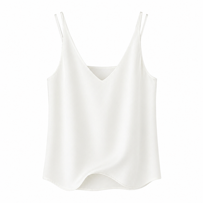 Silke Camisole med Innebygd BH – Satin Singlet med Spagettistropper