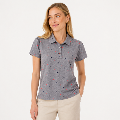 Kortermet Bomullsskjorte til Dame – Slim Fit Sommertopp med Print