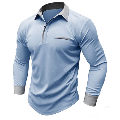 Herrepolo med lange ermer og revers