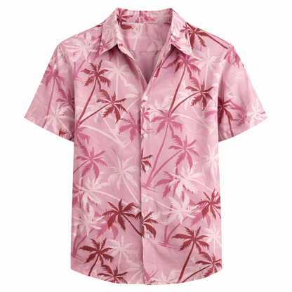Hawaiisk Skjorte til Herre – Palmetrykk &amp; Tropisk Sommerstil