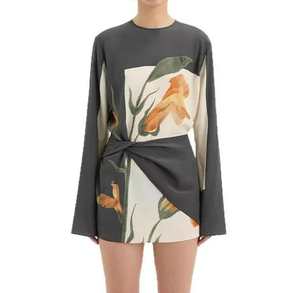 Constance Floral Twist Cocktail Mini Kjole