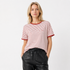 Stripete T-skjorte til Dame – Vintage Stil i Myk Bomull – Vintage Rød T-skjorte