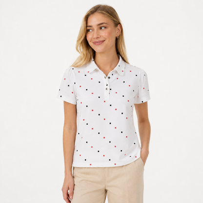 Kortermet Bomullsskjorte til Dame – Slim Fit Sommertopp med Print