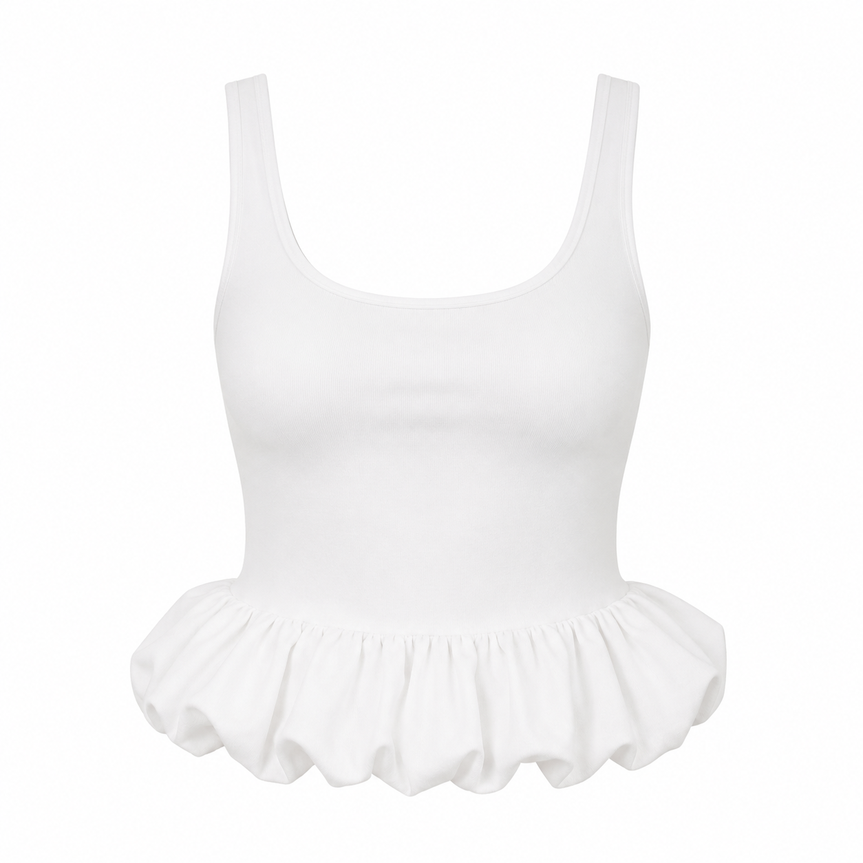 Bomulls Crop Top til Dame – Figurnær Ermeløs Sommertopp