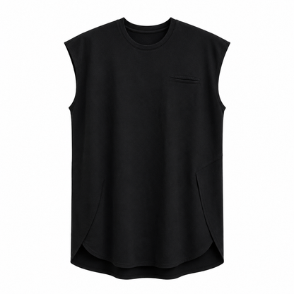 Lang Ermeløs T-skjorte for Herre – Løs Retro Sommertopp i Størrelser XS–5XL