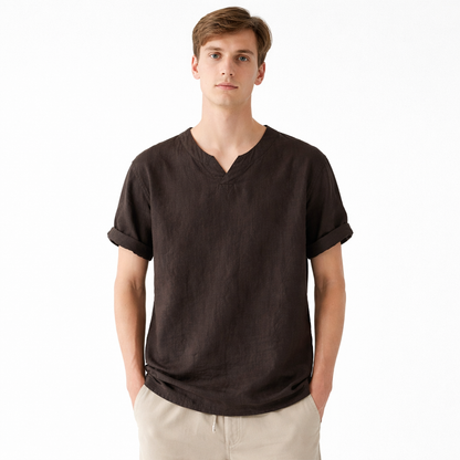 Premium Lin T-skjorte til Herre – 100% Lin, Kinesisk Inspirert &amp; Pustende Sommerstil