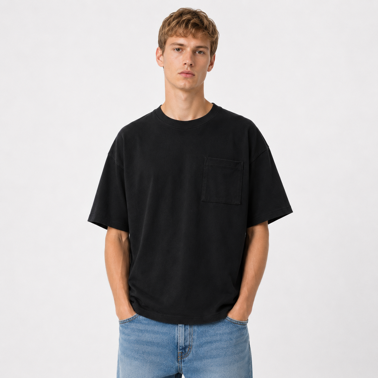 Heavyweight T-skjorte i Bomull – Vintage Unisex Sommerstil 320gsm