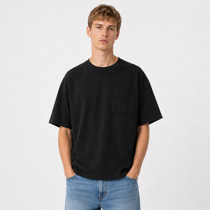Heavyweight T-skjorte i Bomull – Vintage Unisex Sommerstil 320gsm