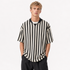 T-skjorte til Herre – Baseballkrage med Stripet Design – Beige
